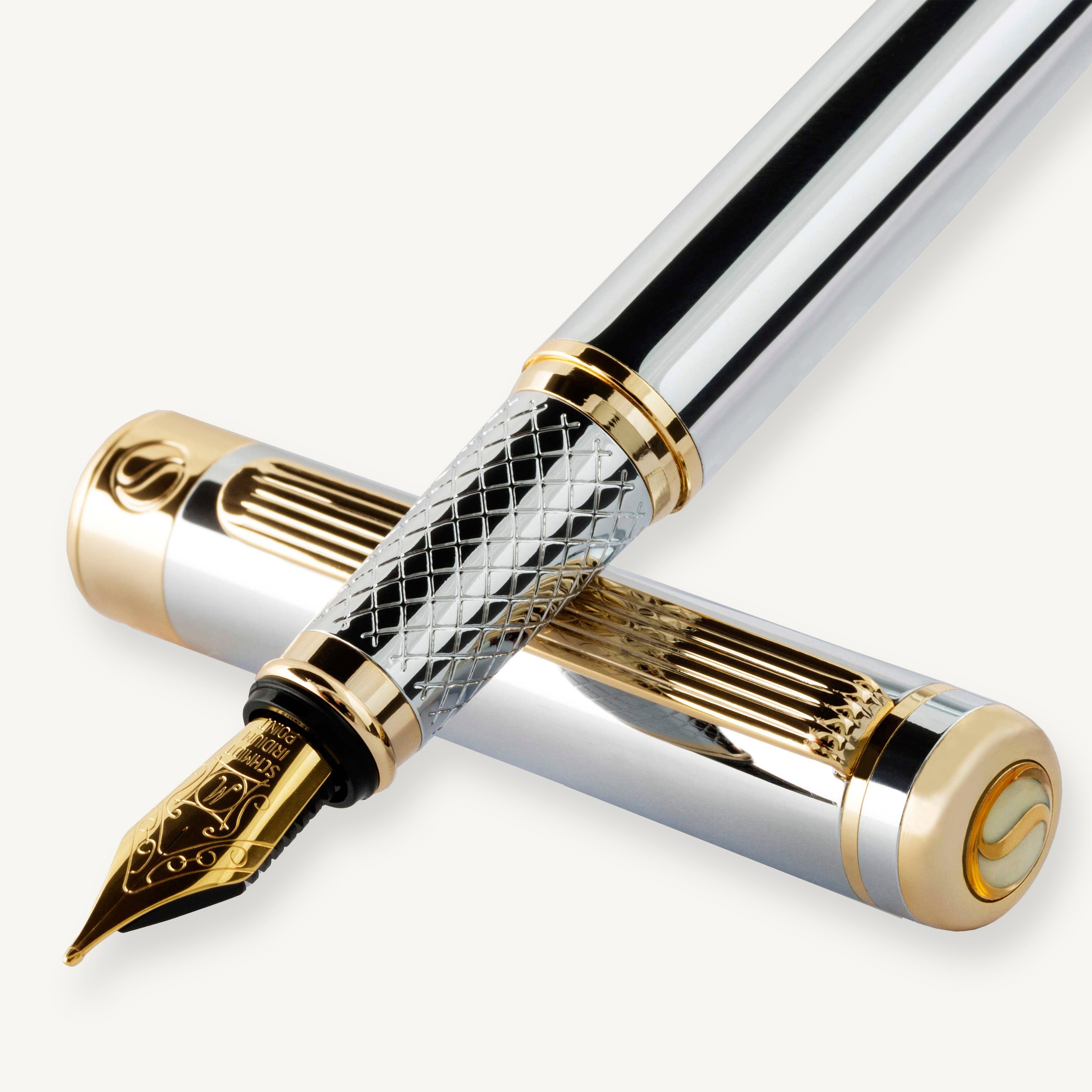 Classic Silver Chrome Fountain Pen - Medium Nib