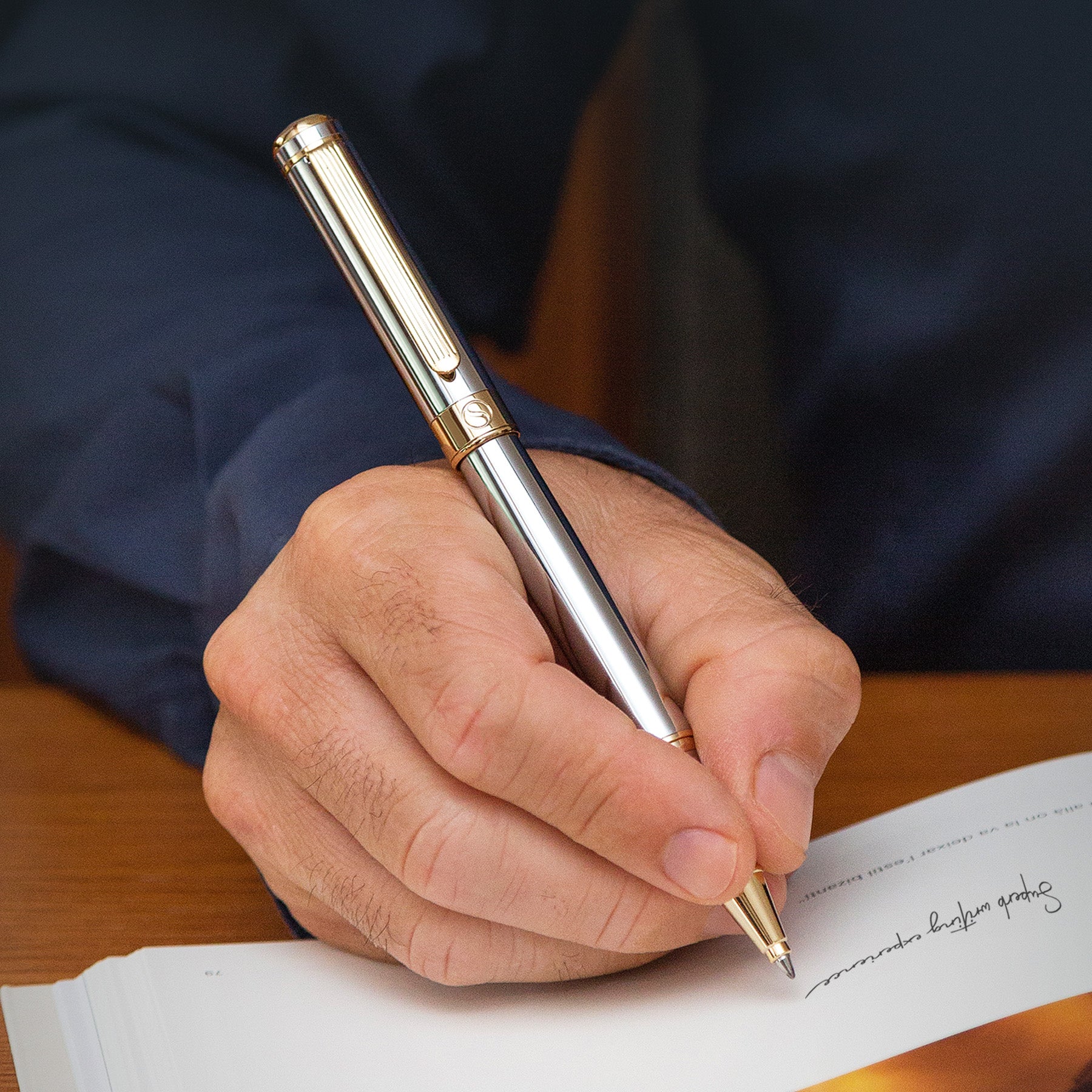 Scriveiner Classic Silver Chrome Rollerball Pen - Custom