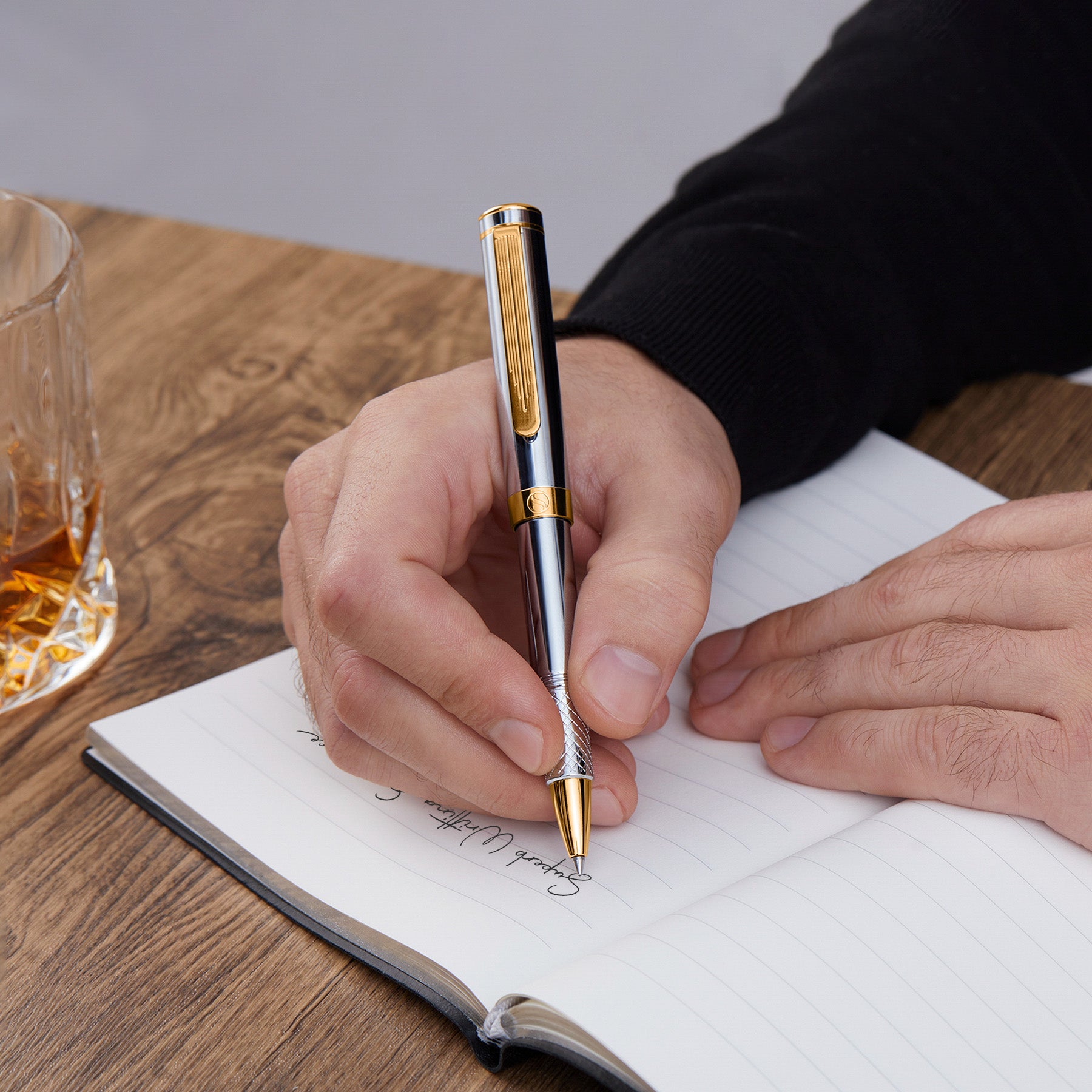 EDC Silver Gold Rollerball Pen