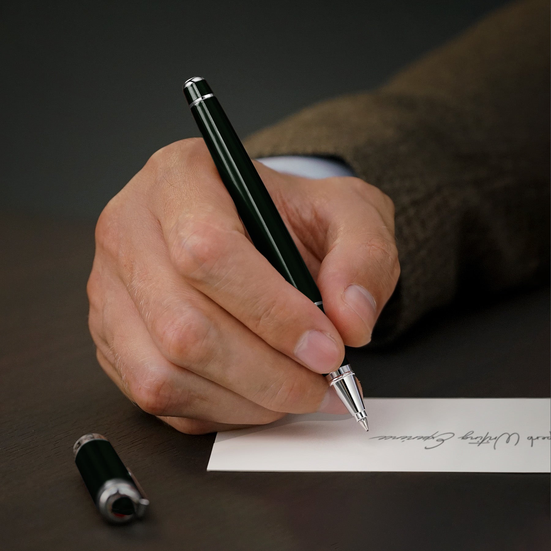 Classic Black Green Rollerball Pen