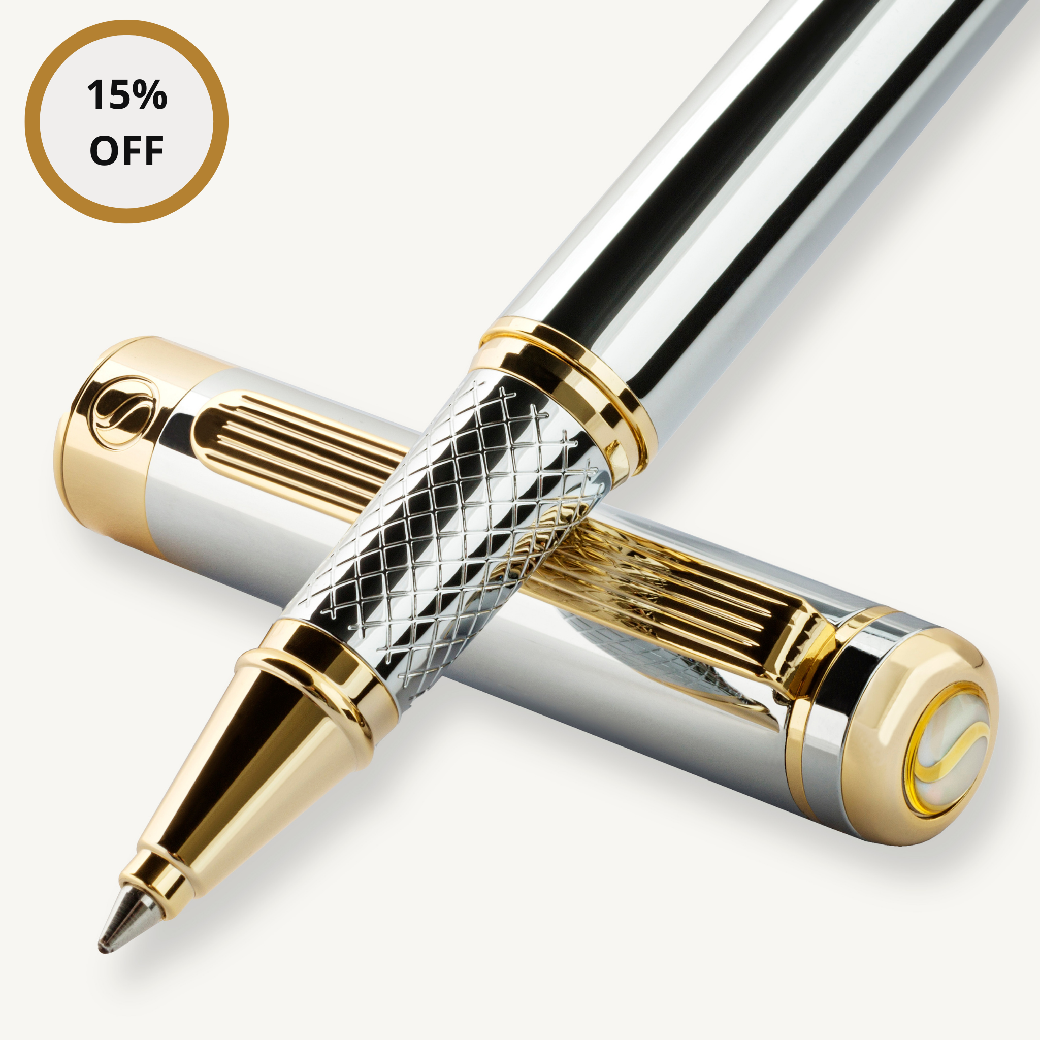 Classic Silver Chrome Rollerball Pen