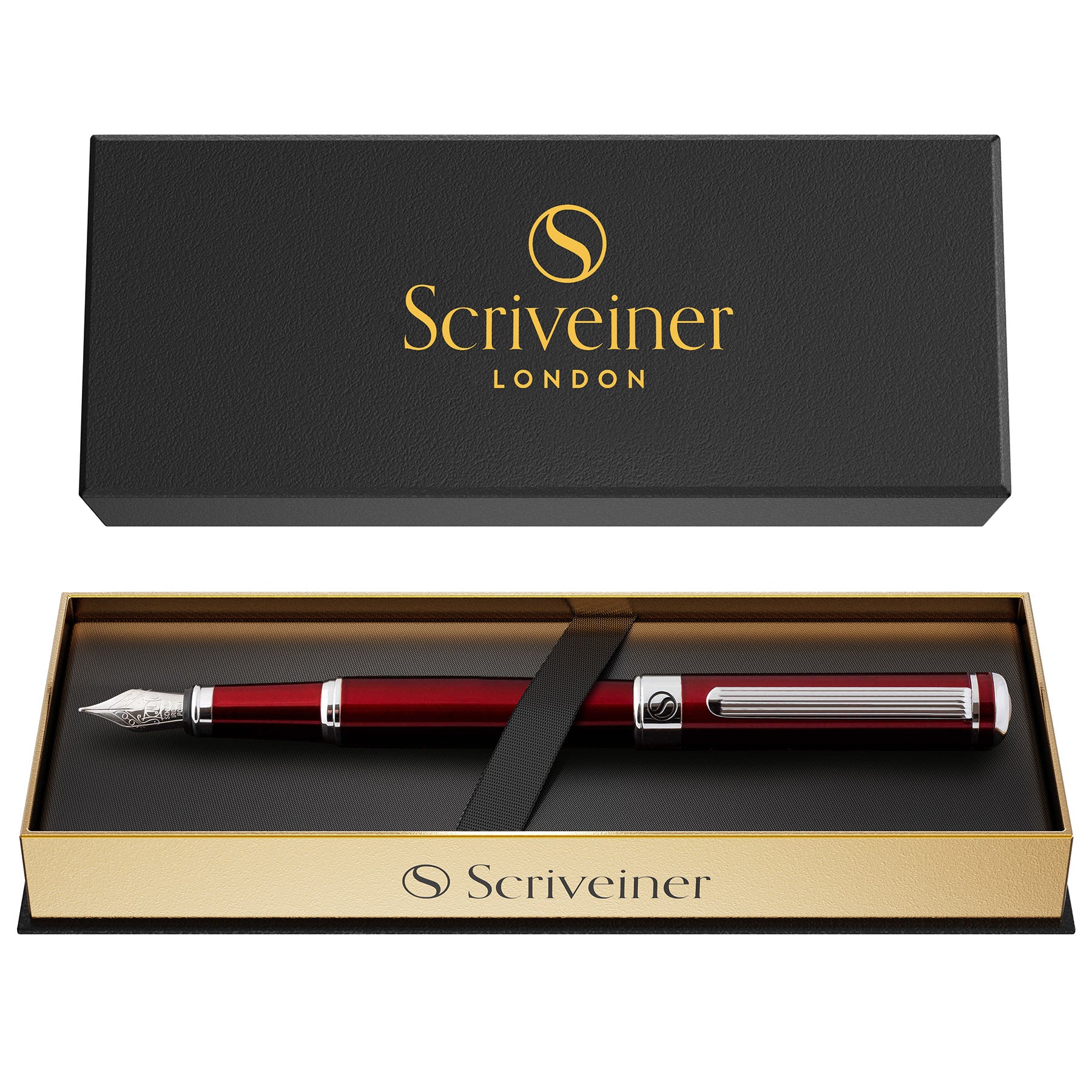 Classic Crimson Red Fountain Pen - Fine Nib
