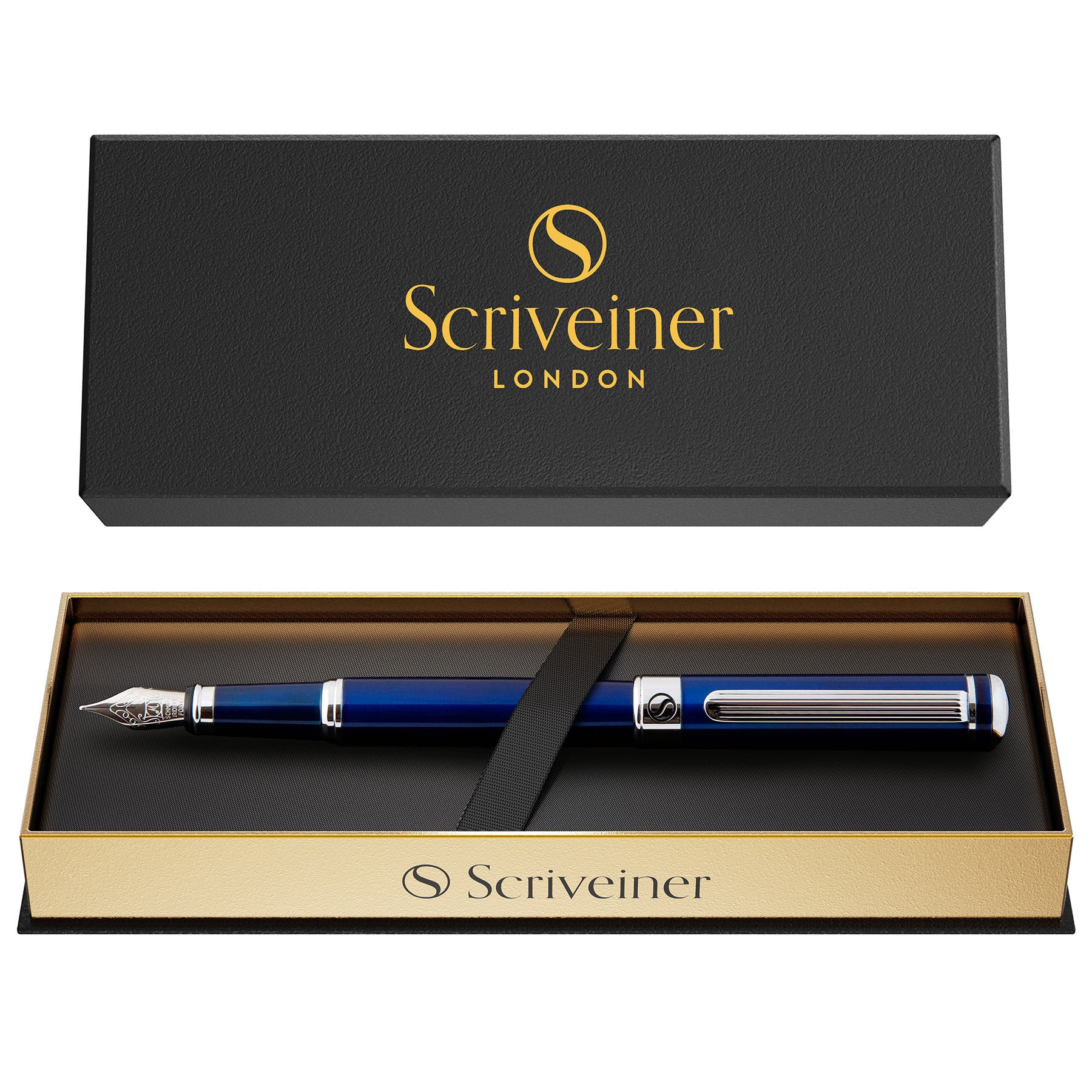 Scriveiner Classic Midnight Blue Lacquer fountain Pen - Fine Nib