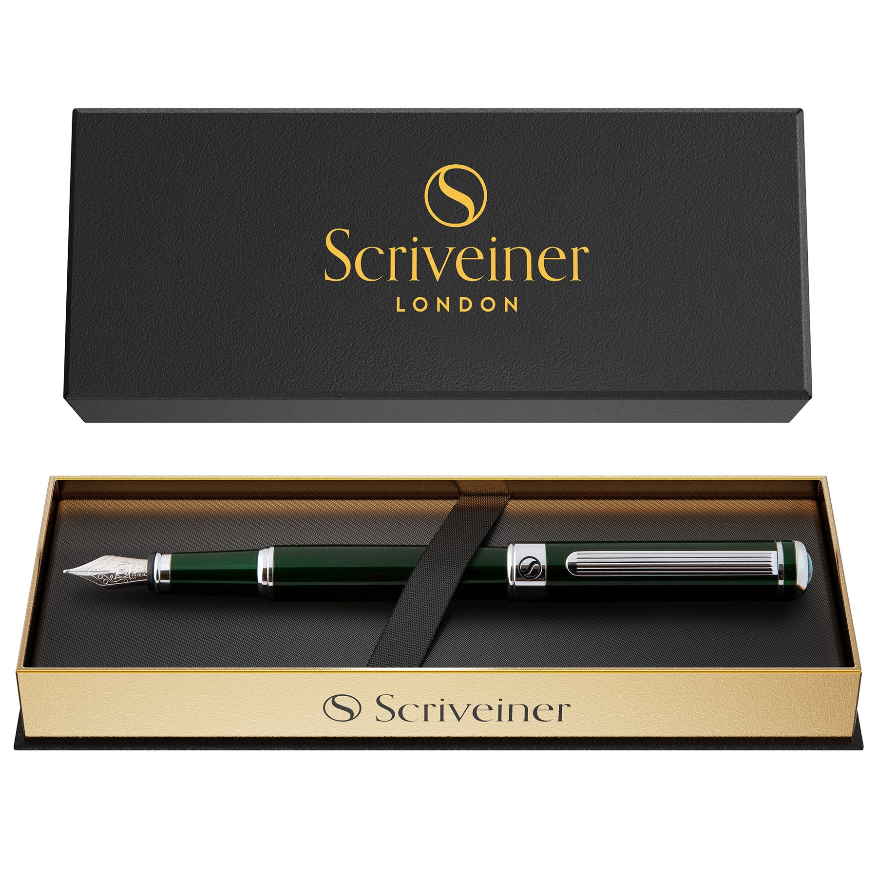 Classic Black Green Fountain Pen - Medium Nib