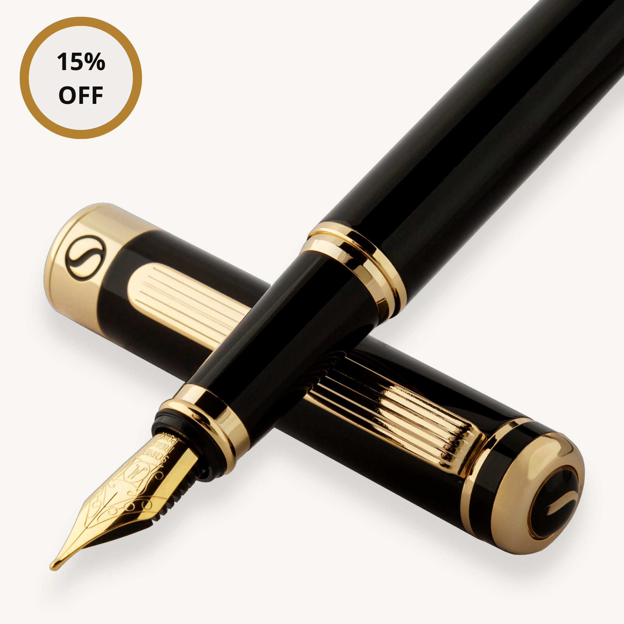 Classic Black Lacquer Fountain Pen - Fine Nib