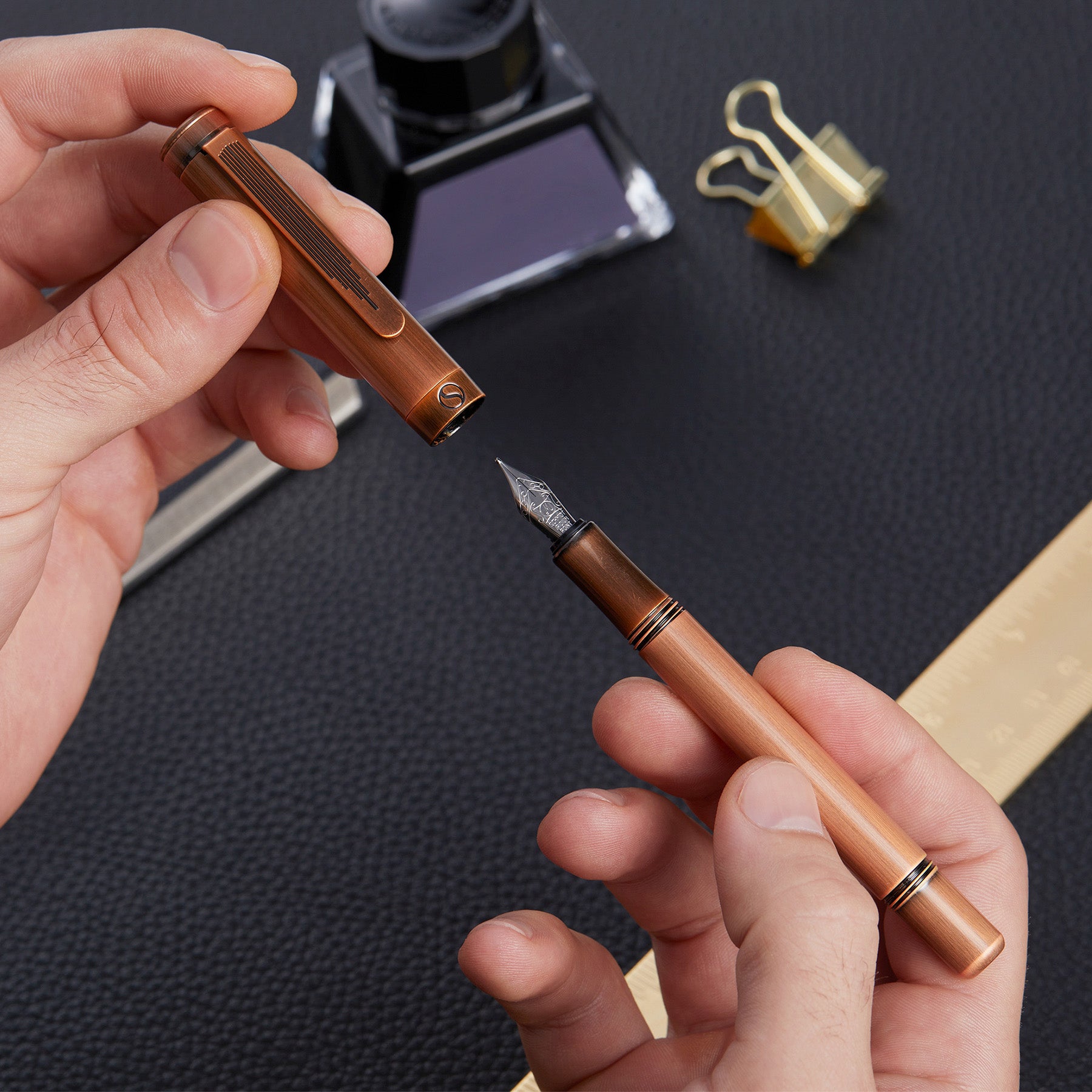 EDC Copper Fountain Pen - Fine Nib