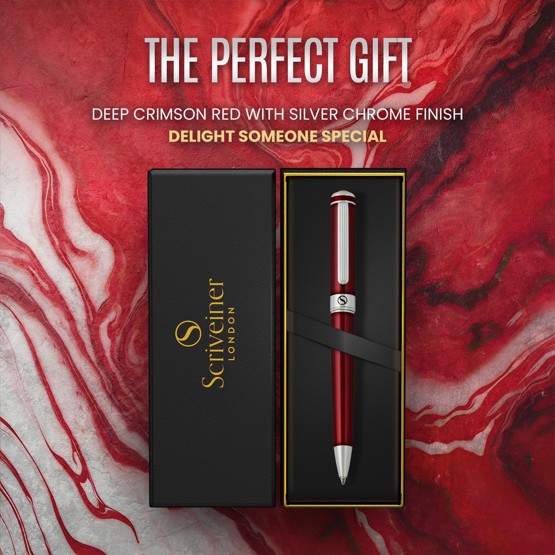 Scriveiner Classic Crimson Red ballpoint Pen