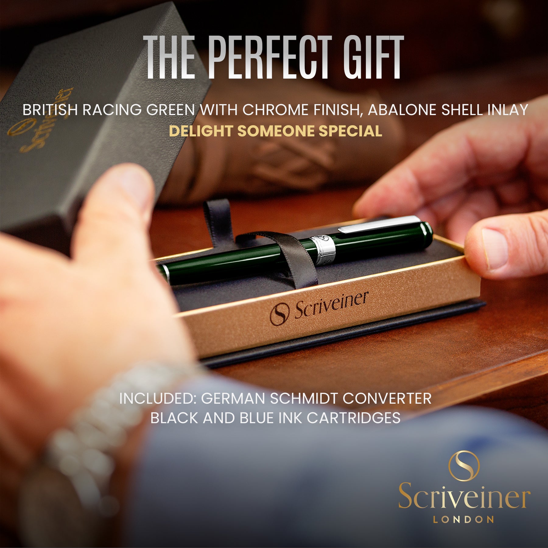 Scriveiner Classic British Racing Green fountain Pen - Fine Nib