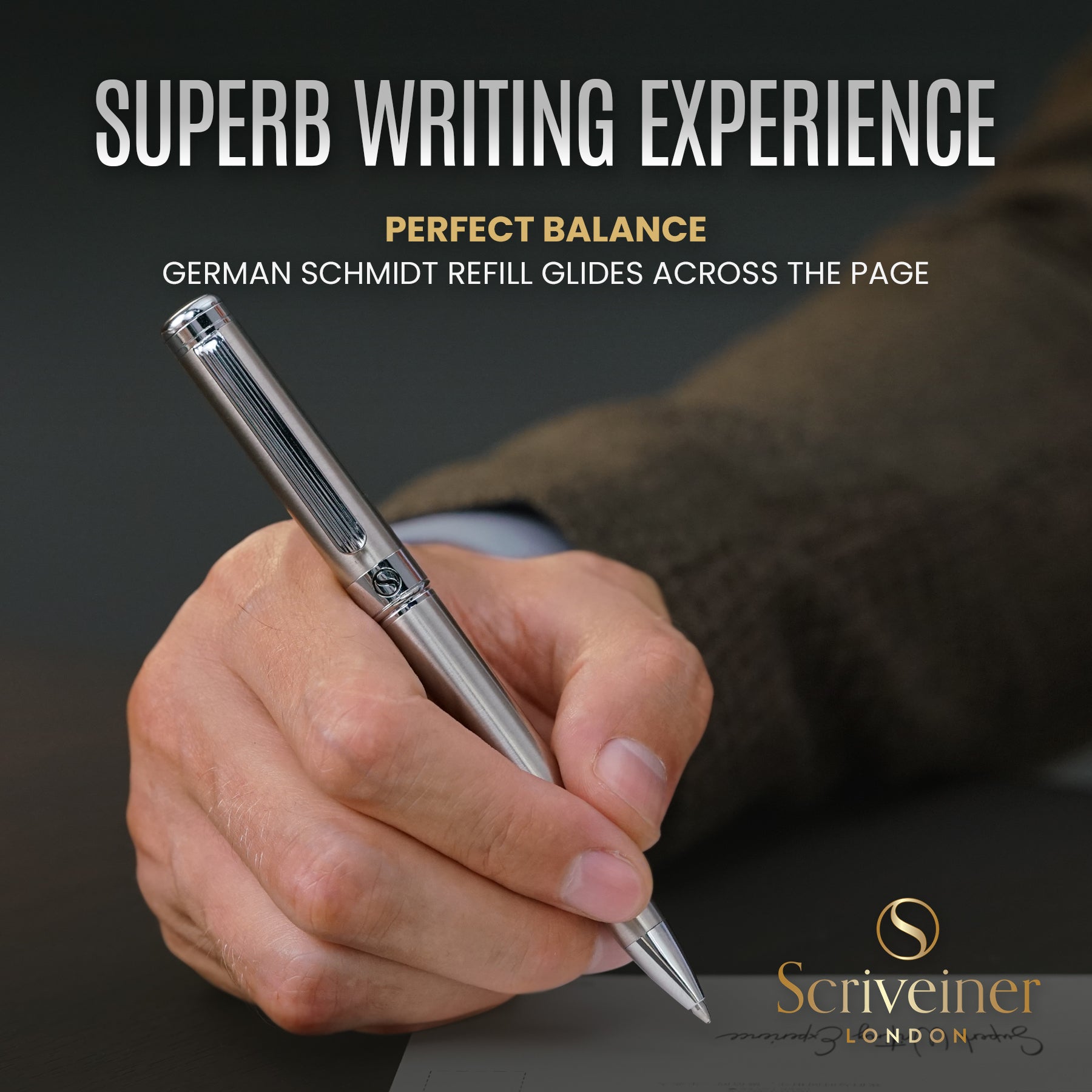 Scriveiner Classic Stainless Steel ballpoint Pen