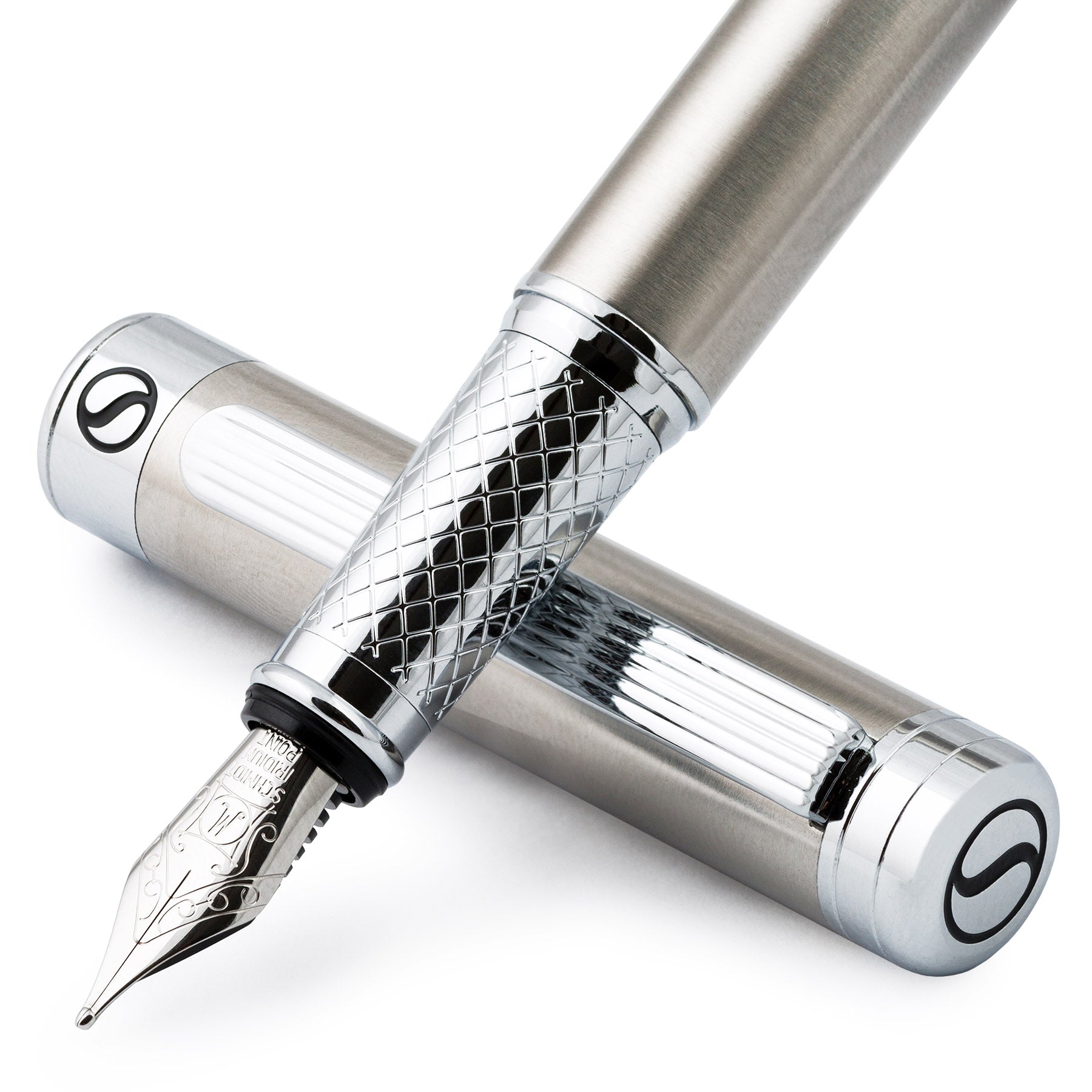 Scriveiner Classic Stainless Steel fountain Pen - Medium Nib