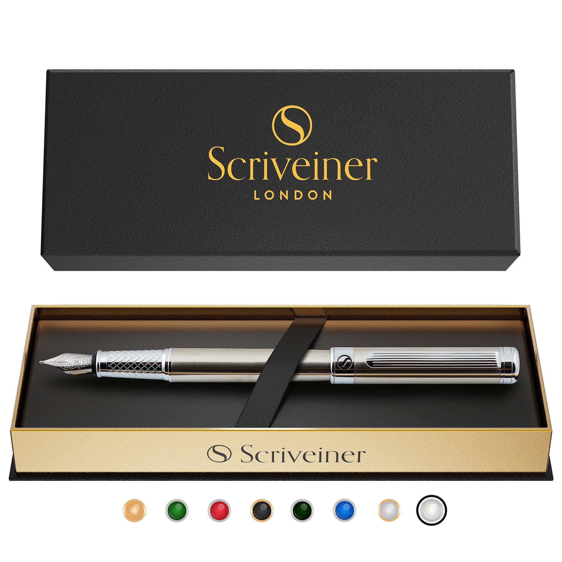 Scriveiner Classic Stainless Steel fountain Pen - Fine Nib