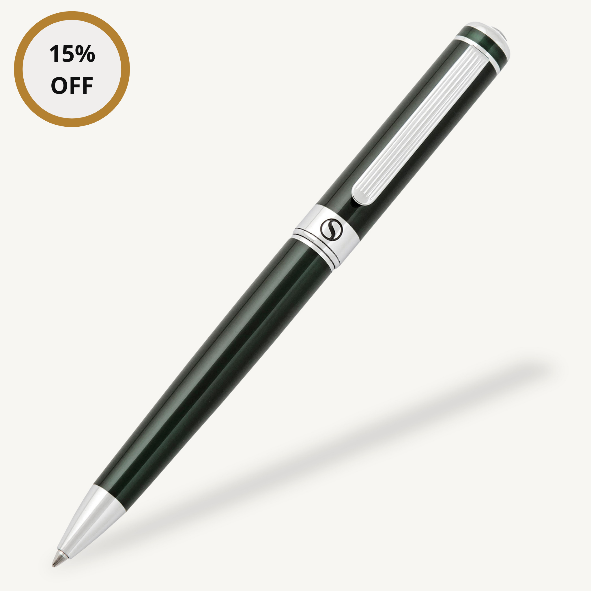 Classic Black Green Ballpoint Pen