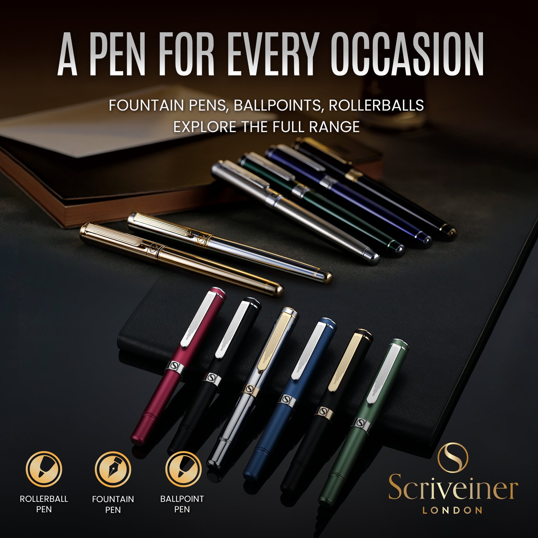 Scriveiner Classic Midnight Blue Rollerball Pen