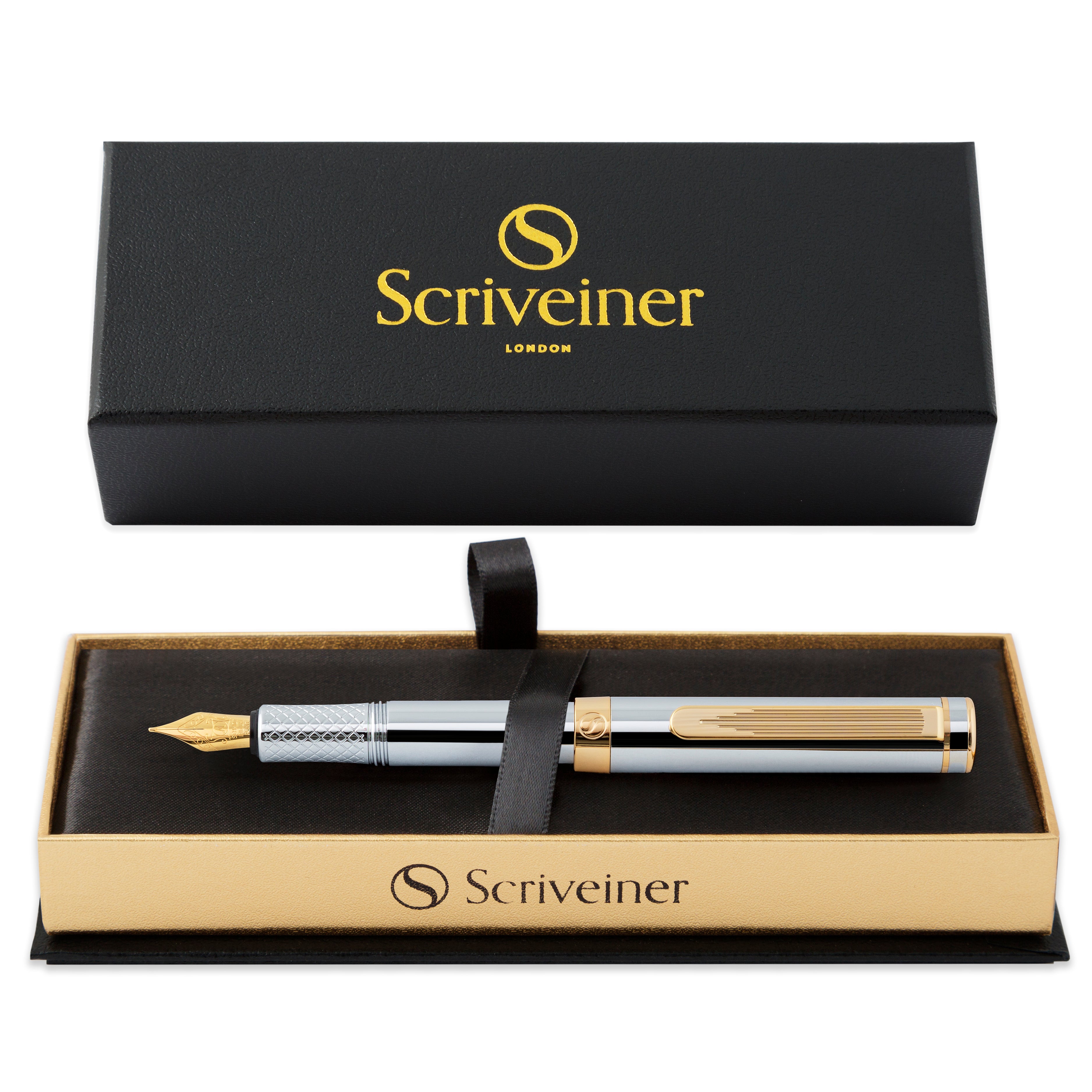 EDC Silver Gold Fountain Pen - Fine Nib